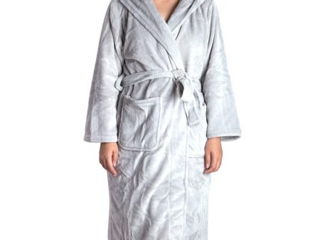 Brogo Microfiber Supersoft Hooded Bathrobe Dove S M Hot on Sale