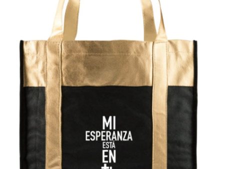 Bolsa negra con dorado Cristo Vive- Mi esperanza está en Ti CV 20 Hot on Sale