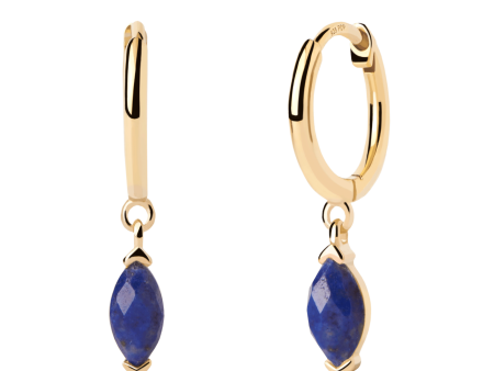 Nomad Lapis Lazuli Hoops 18k Gold Plated For Discount