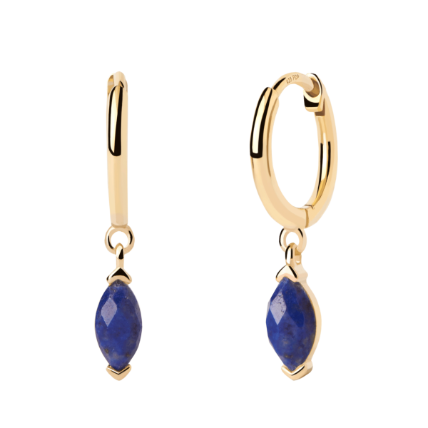 Nomad Lapis Lazuli Hoops 18k Gold Plated For Discount