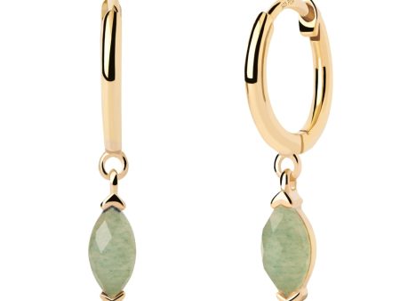 Nomad Aventurine Hoops 18K Gold Plated Sale