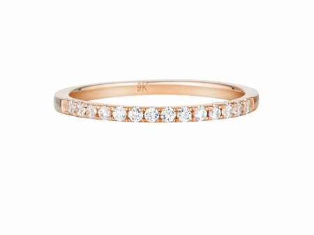 Georgini Gold Round Brilliant Cut Moissanite Wedding Band In 9ct Rose Gold Online Hot Sale