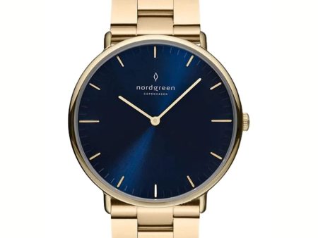 Nordgreen Native 36mm Gold 3 Link Strap Watch For Cheap