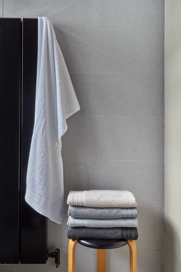 Bemboka Pure Cotton Hand Towel - Jacquard White on Sale