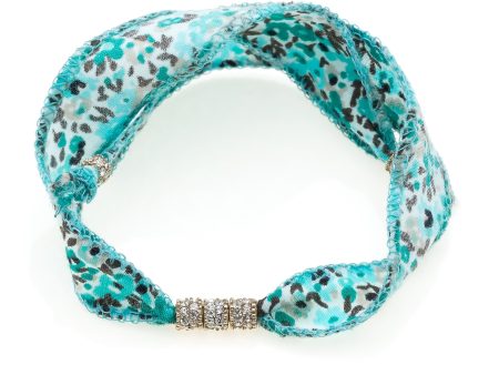 Giora  Soft Silk Bracelet with Swarovski Crystals Acquamarine For Sale