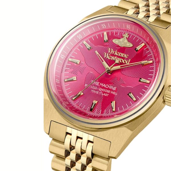 Vivienne Westwood Lady Sydenham 39mm Gold & Pink Watch Discount