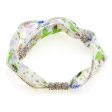 Giora  Soft Silk Bracelet with Swarovski Crystals White For Cheap