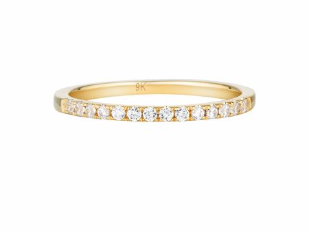 Georgini Gold Round Brilliant Cut Moissanite Wedding Band In 9ct Yellow Gold Online now