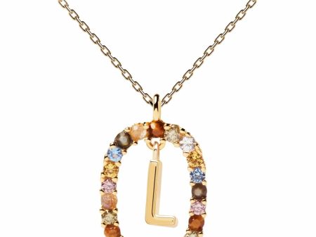 PDPaola Letter 18k Gold Necklace L on Sale