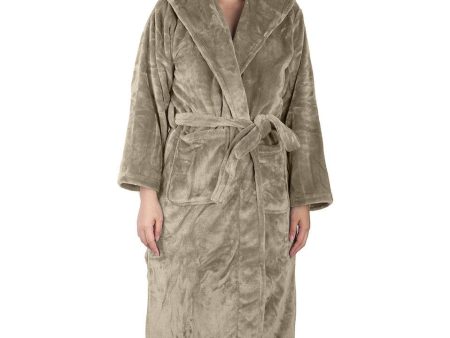 Brogo Microfiber Supersoft Hooded Bathrobe Mocha L XL Hot on Sale