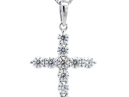 Georgini Gold Cross 1tcw In 9ct White Gold Pendant For Discount