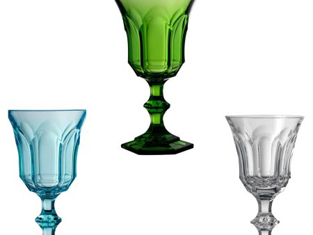 Mario Luca Giusti Victoria Albert Set of 3 Goblet Green - Clear - Turquoise Cheap