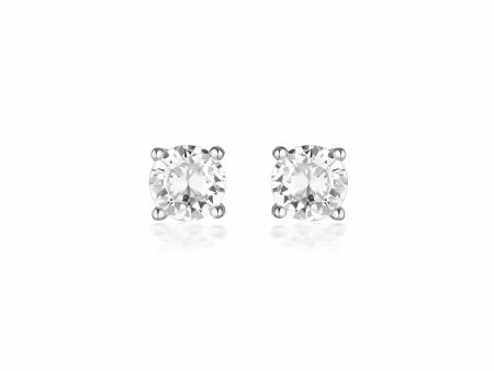 Georgini Gold Moissanite Studs 1tcw In 9ct White Gold For Sale