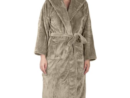 Brogo Microfiber Supersoft Hooded Bathrobe Mocha S M Fashion