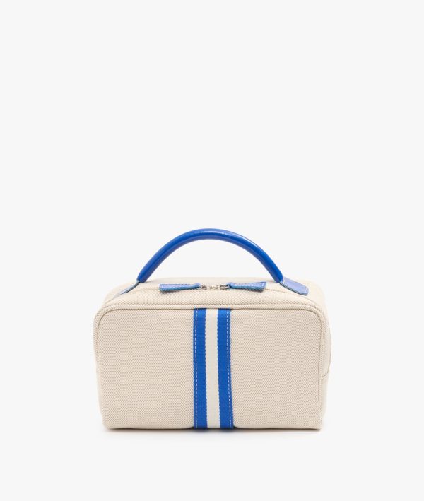 My Style Bags Berkeley Positano Cosmetic Bag Natural With Blue Stripes Online Hot Sale