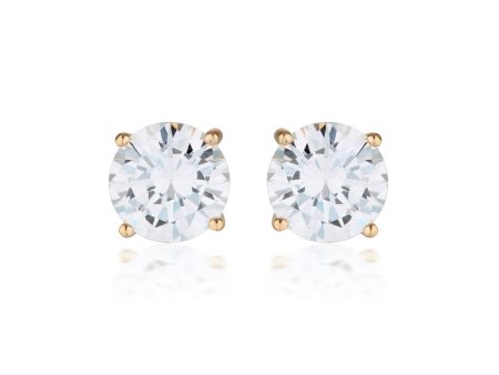 Georgini Gold Moissanite Studs 3tcw In 9ct Rose Gold Fashion