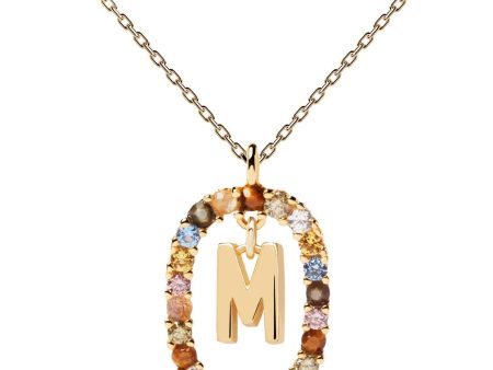 PDPaola Letter 18k Gold Necklace M For Cheap