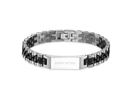 Piazza Navona  - President Bracelet   Silver & Black on Sale