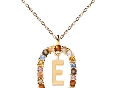 PDPaola Letter 18k Gold Necklace E on Sale