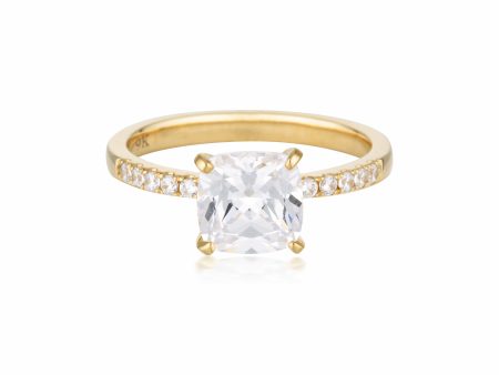 Georgini Gold Cushion Cut 1.5tcw Moissanite Engagement Ring In 9ct Yellow Gold Online