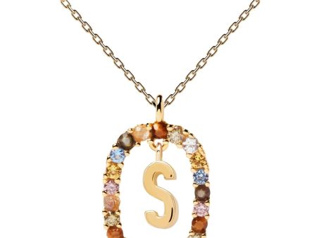 PDPaola Letter 18k Gold Necklace S For Sale