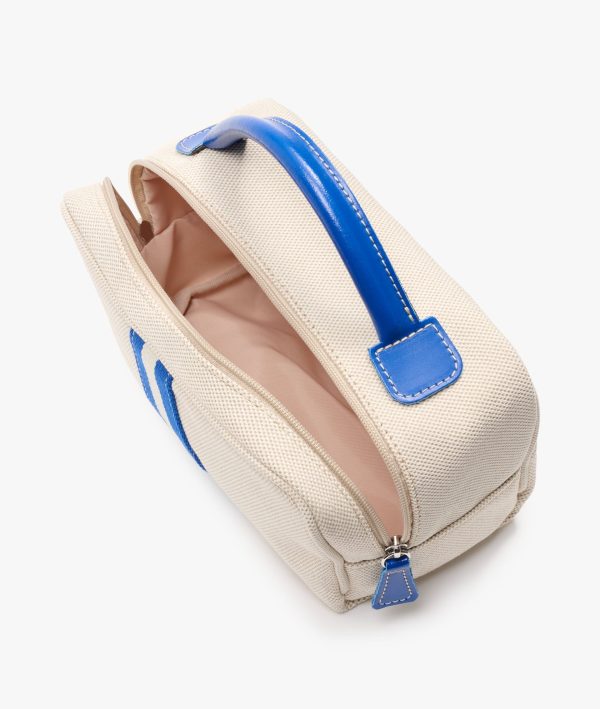 My Style Bags Berkeley Positano Cosmetic Bag Natural With Blue Stripes Online Hot Sale