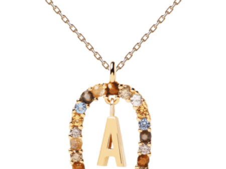 PDPaola Letter 18k Gold Necklace A Cheap