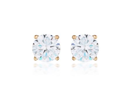 Georgini Gold Moissanite Studs 2tcw In 9ct Rose Gold Online Hot Sale