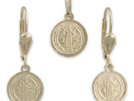 Set Aretes y medalla de San Benito Online Hot Sale