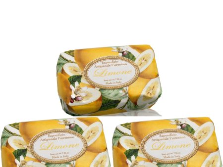 Saponificio Artigianale Fiorentino Lemon Bar Soap Set 3x200g Online Hot Sale