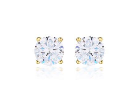 Georgini Gold Moissanite Studs 2tcw In 9ct Yellow Gold Online Hot Sale