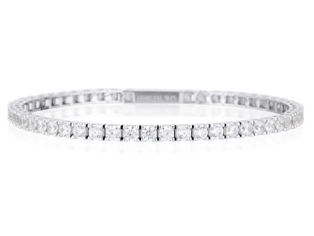 Georgini Selena 3mm Tennis Bracelet Silver Large 19.5cm on Sale