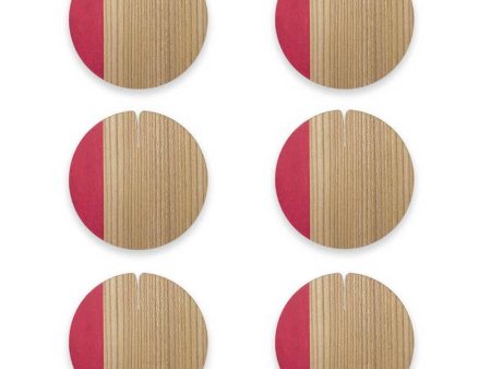 Lignis Nelumbo Coaster Medium Set Of 6, Colors Red Online