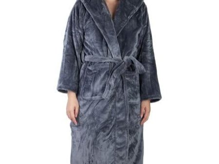 Brogo Microfiber Supersoft Hooded Bathrobe Grey L XL Supply