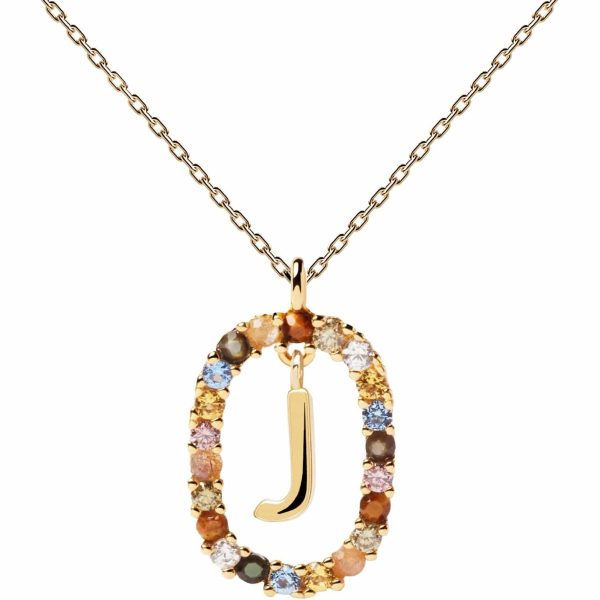 PDPaola Letter 18k Gold Necklace J Online Sale