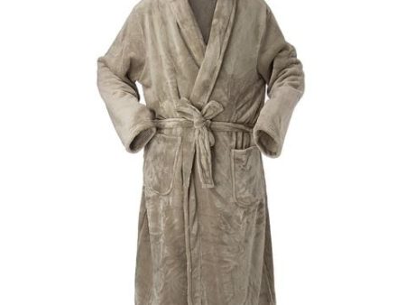 Brogo Microfiber Supersoft Woven Bathrobe Mocha L XL Cheap