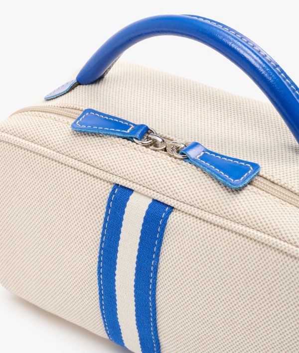 My Style Bags Berkeley Positano Cosmetic Bag Natural With Blue Stripes Online Hot Sale