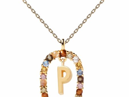 PDPaola Letter 18k Gold Necklace P Hot on Sale