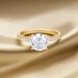 Georgini Gold Round Brilliant Cut 2ct Moissanite Engagement Ring In 9ct Yellow Gold For Discount