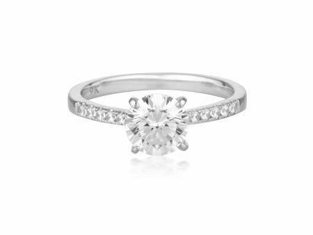 Georgini Gold Round Brilliant Cut 1.25ctw Moissanite Engagement Ring In 9ct White Gold Online