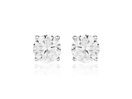 Georgini Gold Moissanite Studs 2tcw In 9ct White Gold Online Hot Sale