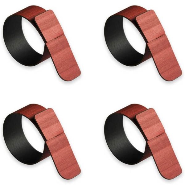 Lignis Portofino Napkin Ring Set Of 4, Brick Red For Cheap