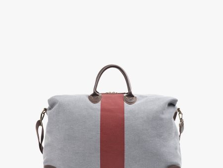 My Style Bags Harvard Stripe Duffel Travel Bag in Gray with Red Stripe for Men Online Sale