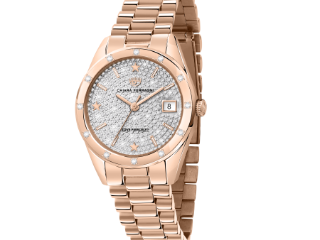 Chiara Ferragni Everyday Rose Gold Glitter Watch Fashion