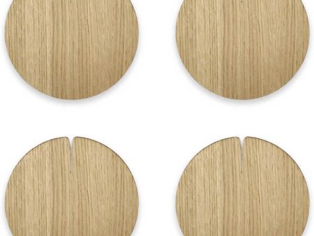 Lignis Nelumbo Coaster Large Set Of 4, Warm Oak For Discount