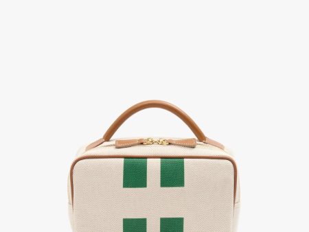 My Style Bags Berkeley Cosmetic Bag Natural With Green Stripes Online Hot Sale