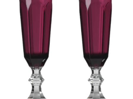 Mario Luca Giusti Dolce Vita Set of 2 Champagne Flute Ruby Supply