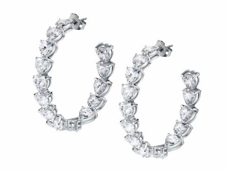 Chiara Ferragni Diamond Heart White Heart Big Hoop Earrings Supply