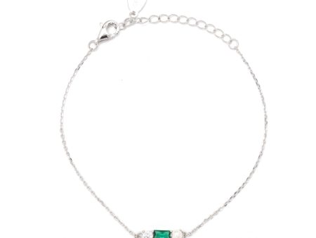 Georgini Gifts Emerald Isle Freshwater Pearl Bracelet In Emerald And Silver on Sale