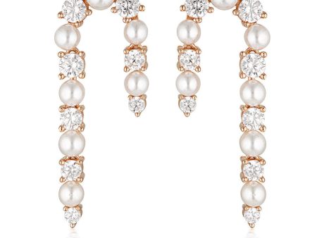 Georgini Noel Nights Candy Cane Pearl Earrings Rose Gold Online